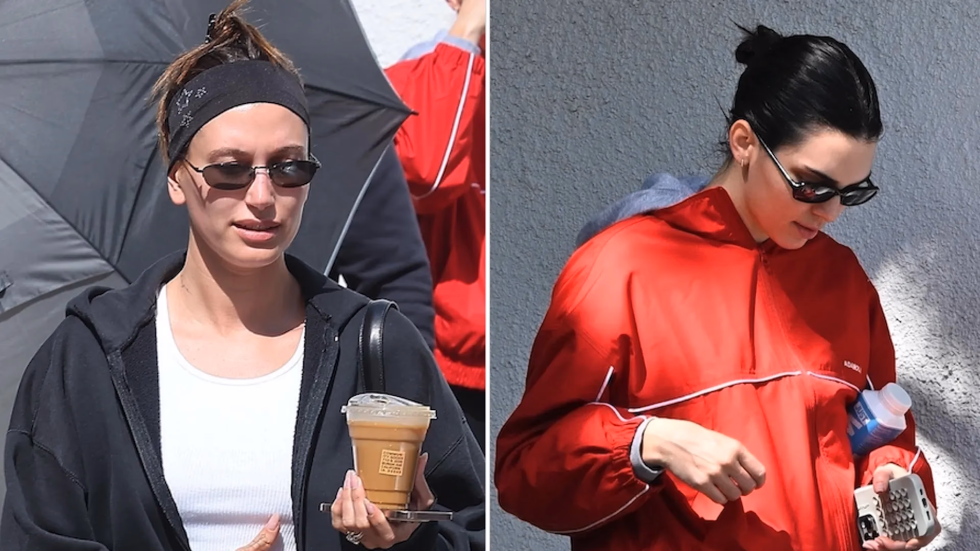 Kendall Jenner and Hailey Bieber Combine Asics Sneakers With the Claw Clip Trend for a Weekend Workout